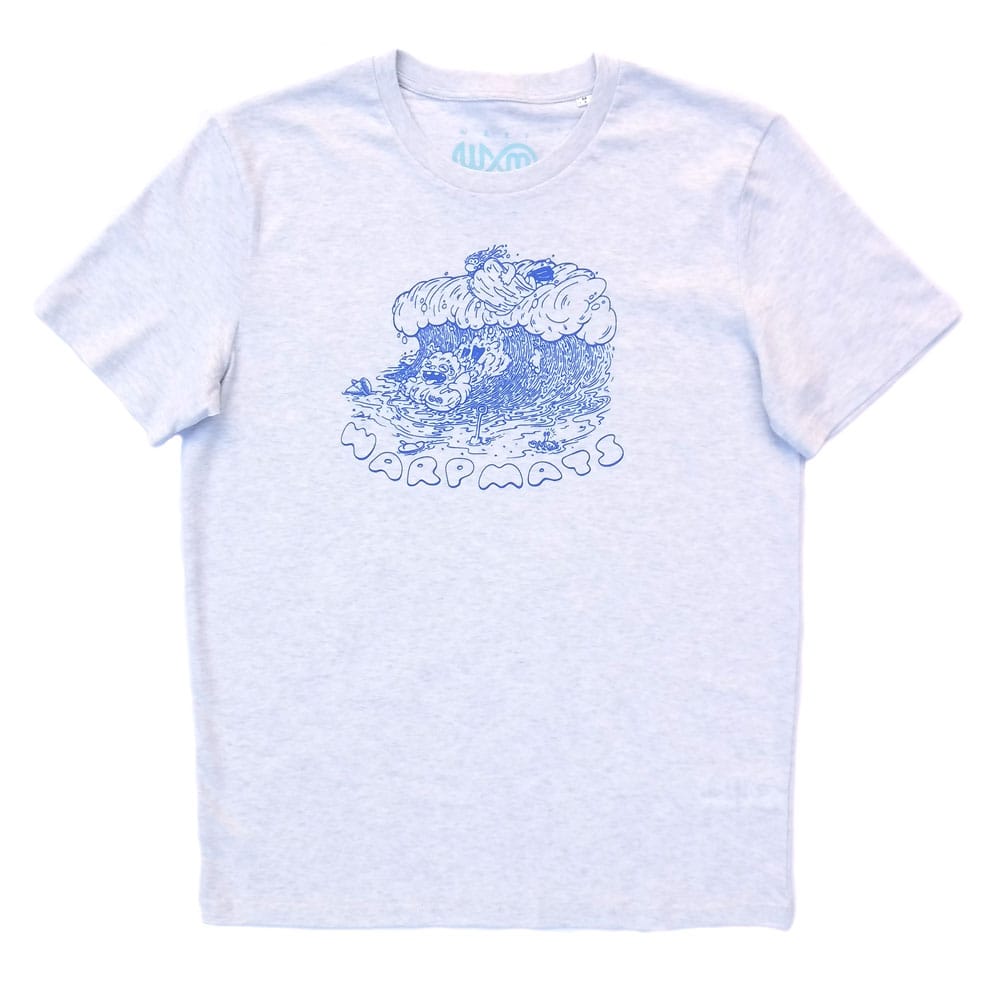 Warpmats Surfmats Shorebreak Freaks T-Shirt Cream Heather Front Print SFTS01